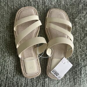 vegan leather flat sandals